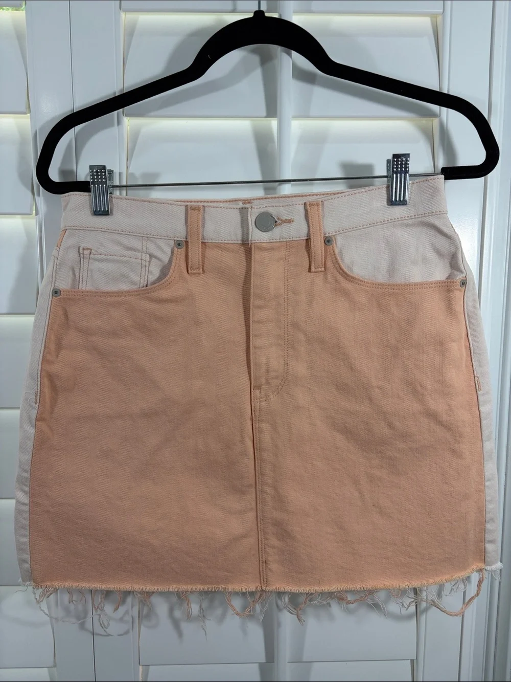 Hudson Jeans Peachy Colorblock Denim Skirt (29) - Picture 1 of 9